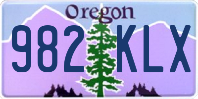 OR license plate 982KLX