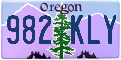 OR license plate 982KLY