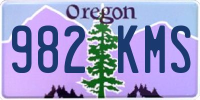 OR license plate 982KMS