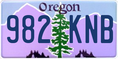 OR license plate 982KNB