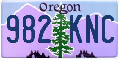 OR license plate 982KNC