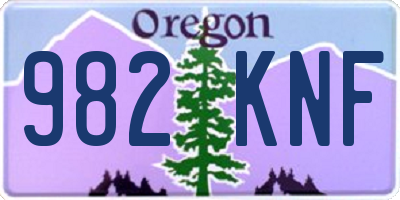 OR license plate 982KNF