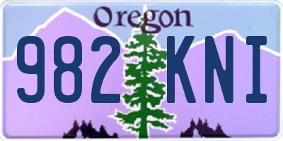OR license plate 982KNI