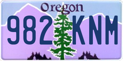 OR license plate 982KNM