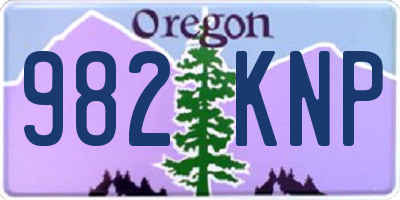 OR license plate 982KNP