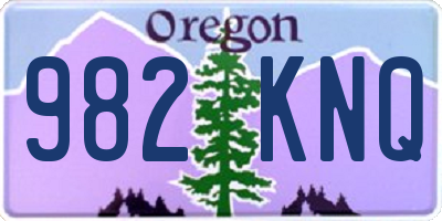 OR license plate 982KNQ