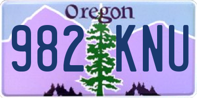 OR license plate 982KNU