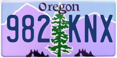 OR license plate 982KNX