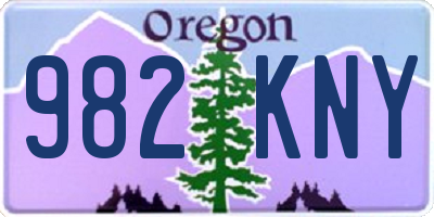 OR license plate 982KNY