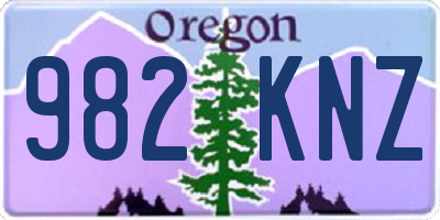 OR license plate 982KNZ