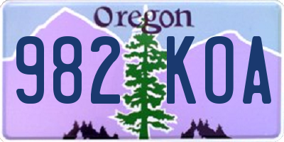 OR license plate 982KOA