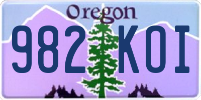 OR license plate 982KOI