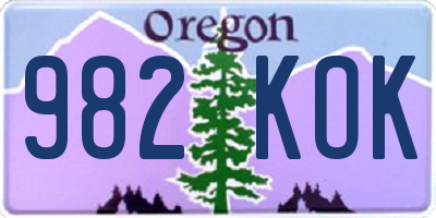 OR license plate 982KOK