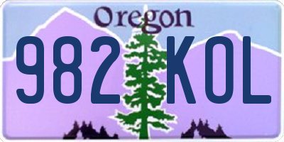 OR license plate 982KOL