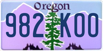 OR license plate 982KOO