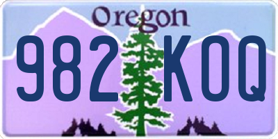 OR license plate 982KOQ