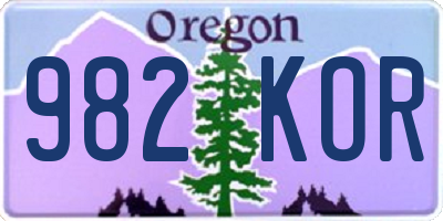 OR license plate 982KOR