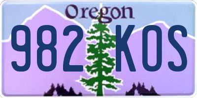 OR license plate 982KOS