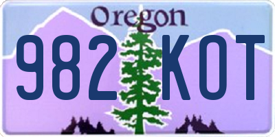 OR license plate 982KOT