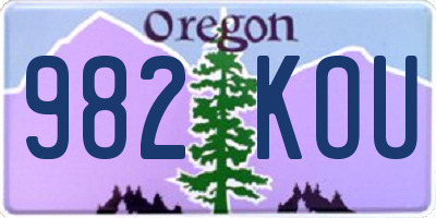 OR license plate 982KOU