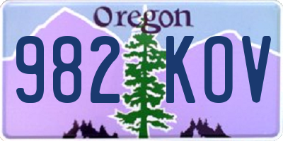 OR license plate 982KOV