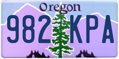OR license plate 982KPA