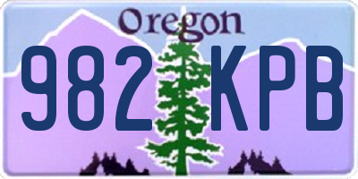 OR license plate 982KPB