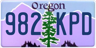 OR license plate 982KPD