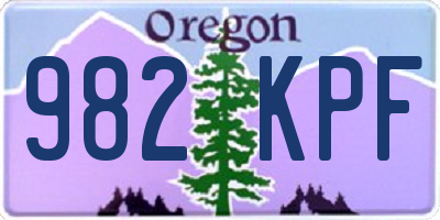 OR license plate 982KPF