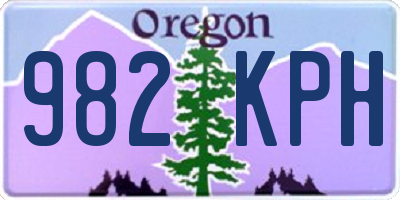 OR license plate 982KPH