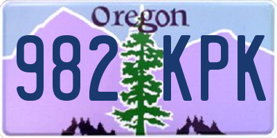 OR license plate 982KPK