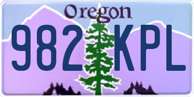 OR license plate 982KPL