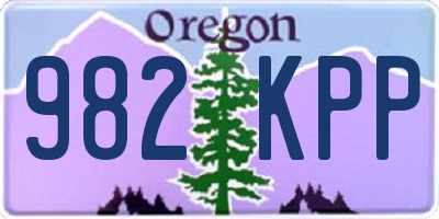 OR license plate 982KPP