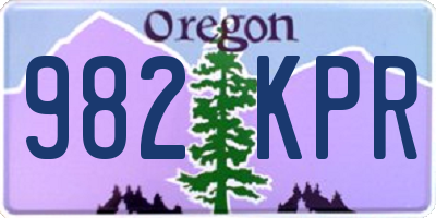 OR license plate 982KPR