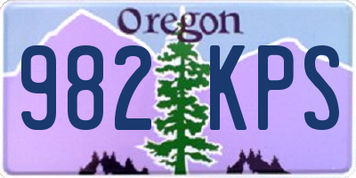 OR license plate 982KPS