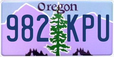 OR license plate 982KPU