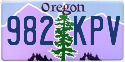 OR license plate 982KPV