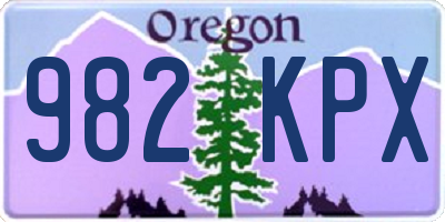 OR license plate 982KPX