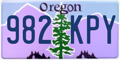 OR license plate 982KPY