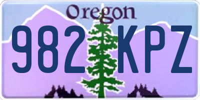 OR license plate 982KPZ