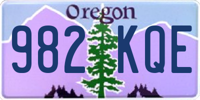 OR license plate 982KQE