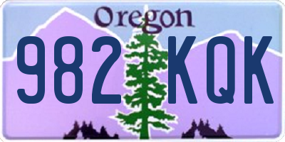 OR license plate 982KQK