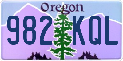OR license plate 982KQL