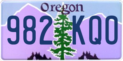 OR license plate 982KQO