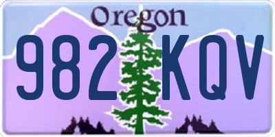 OR license plate 982KQV
