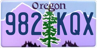 OR license plate 982KQX