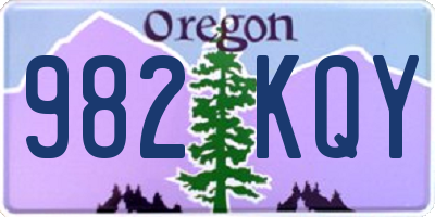 OR license plate 982KQY