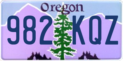 OR license plate 982KQZ