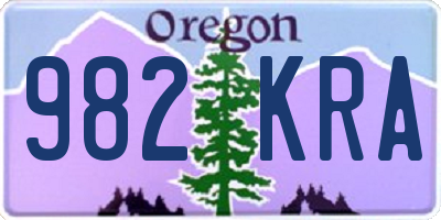 OR license plate 982KRA