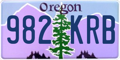OR license plate 982KRB